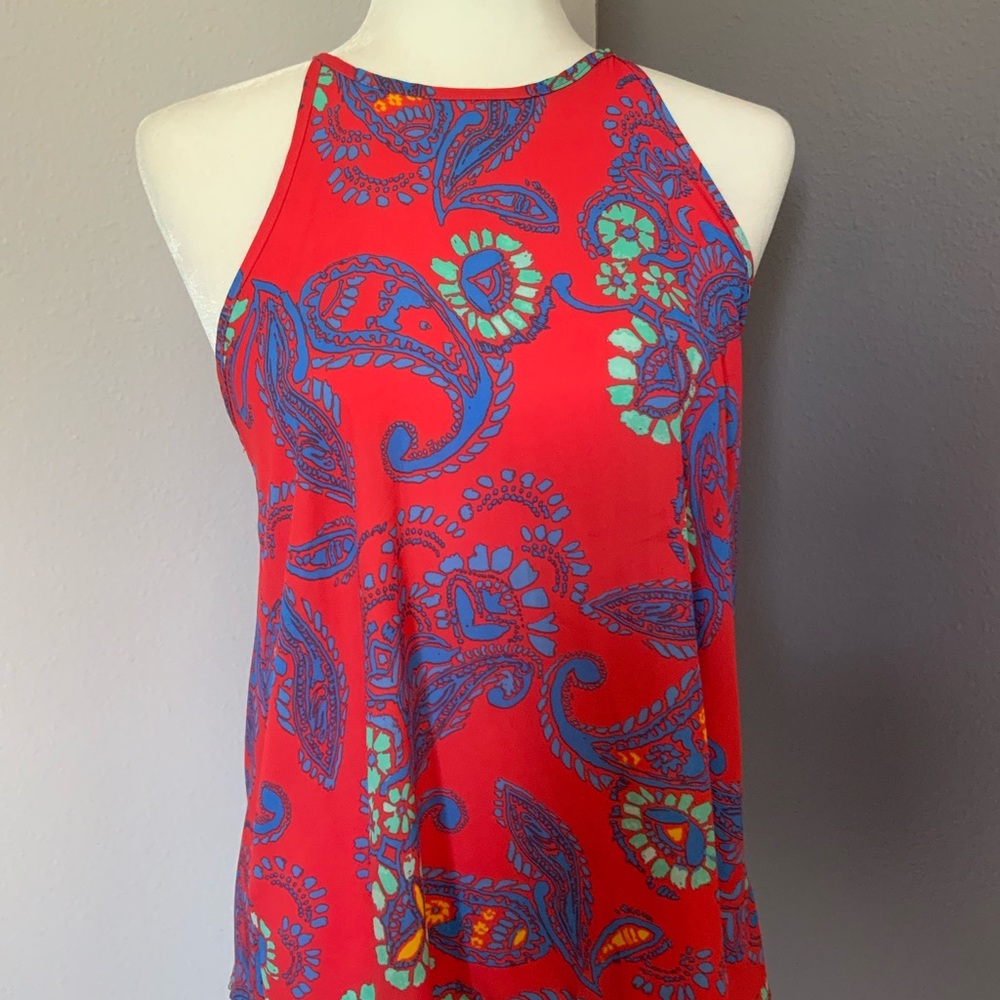 Everly Red and Blue Paisley Halter